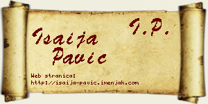 Isaija Pavić vizit kartica